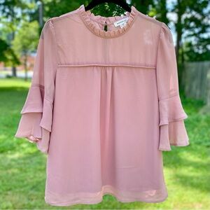 Monteau Flutter Sleeve Blouse